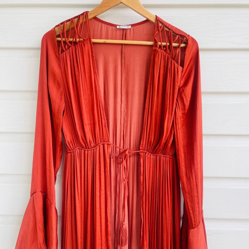 Free People Silky Flowy Cinnamon Robe/Vest.